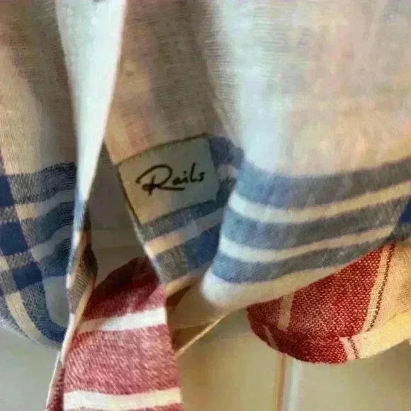 Rails Amelie plaid linen blend top - Picture 5 of 6